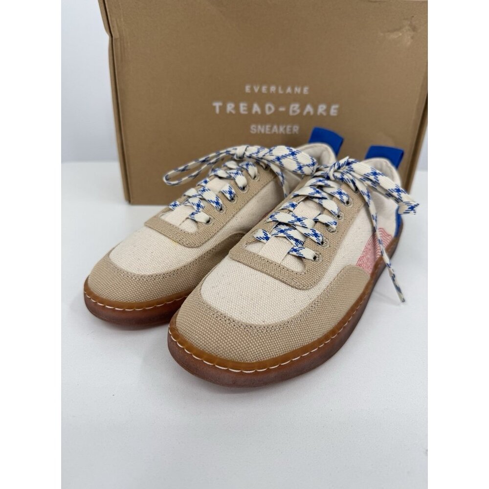 Everlane Tread Bare Sneaker size 8 Women's in Canvas/Red/Blue Lace-up Shoes - Picture 2 of 11
